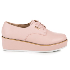 Vices Zapatos cuña atados vicios rosado