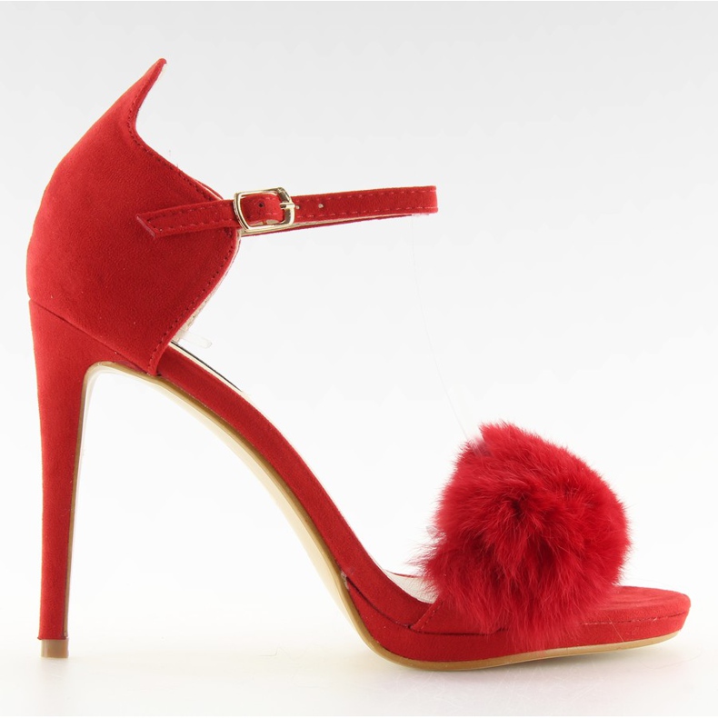 Sandalias en un stiletto rojo L6120 rojo