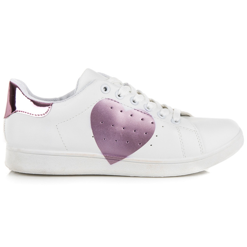 Zapatillas blancas con corazón. blanco violeta Zapatillas blancas con corazón. blanco violeta