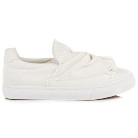 Zapatillas slip-on con lazo blanco
