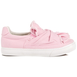 Zapatillas slip-on con lazo rosa