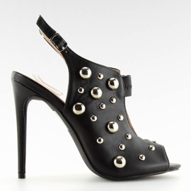 Negro Sandalias con tachuelas negro 708-11 Negro