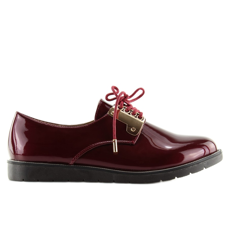 Mocasines Cordones Burdeos Wh-1H184 Rojo