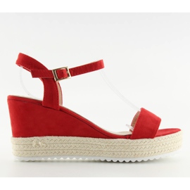 Sandalias cuña rojas alpargatas R120P Rojo