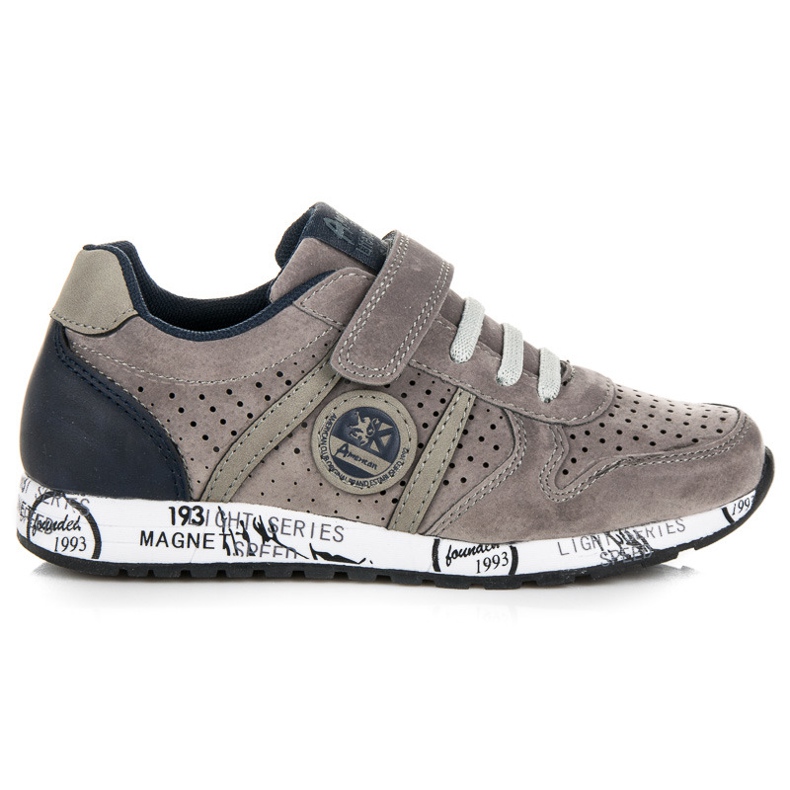 American Club Deportivas con elástico y velcro gris American Club Deportivas con elástico y velcro gris