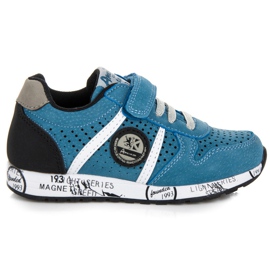 American Club Deportivas con elástico y velcro azul