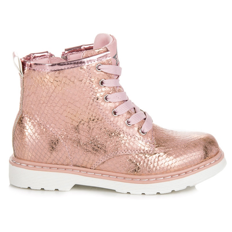 American Club Zapatos de club americano con estampado de serpiente rosado