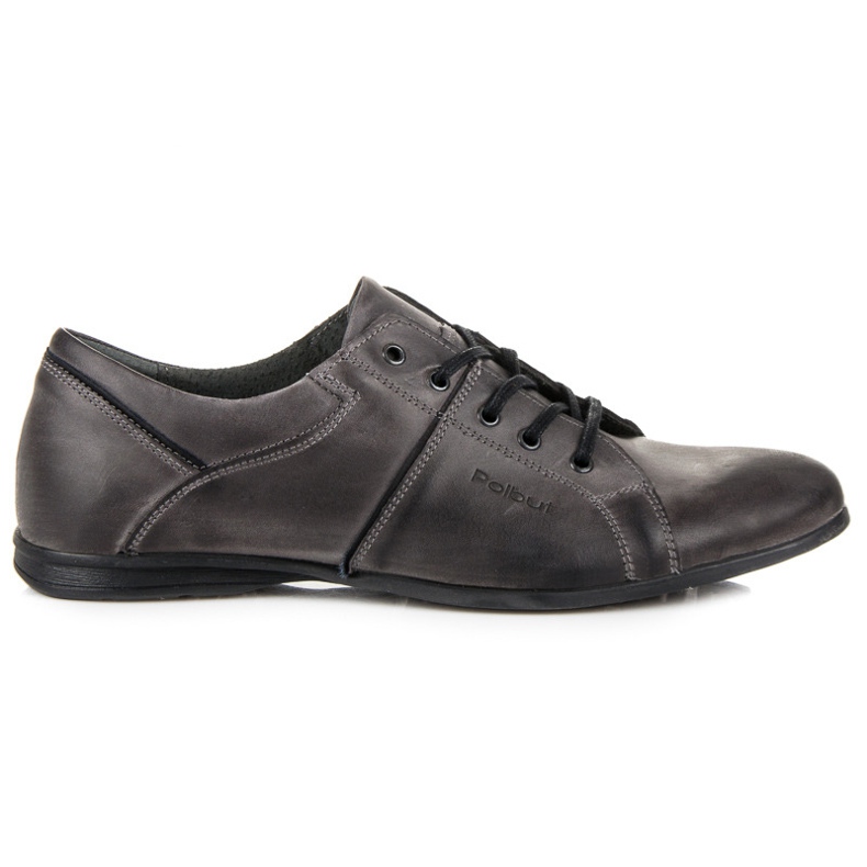 Polbut Zapatos de cuero anudados gris