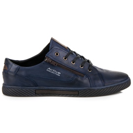 Polbut Zapatillas de piel para hombre azul Polbut Zapatillas de piel para hombre azul