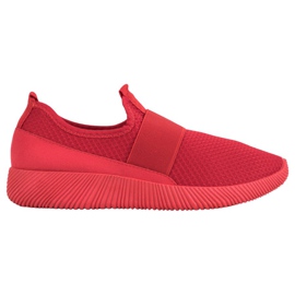 Calzado deportivo sin cordones rojo