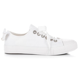 Zapatillas con estilo con adornos blanco