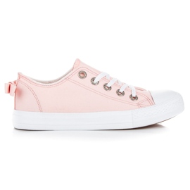Zapatillas rosas con lazo rosado