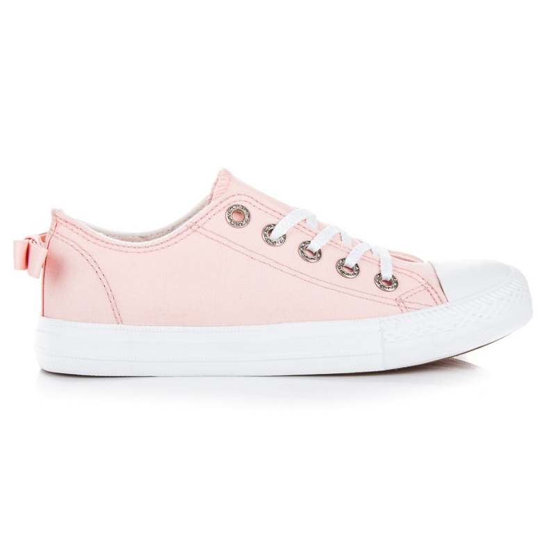 Zapatillas rosas con lazo rosado
