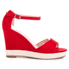 Seastar Sandalias cuña ante rojo
