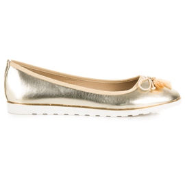 Bestelle Bailarinas doradas con flecos dorado