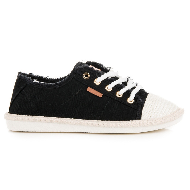 Seastar Alpargatas con cordones negro