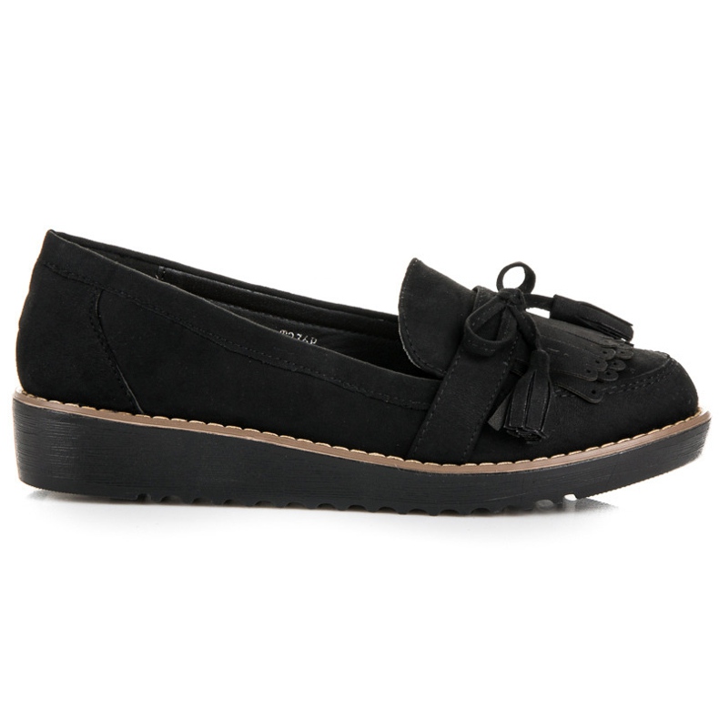 Seastar Mocasines con flecos negro Seastar Mocasines con flecos negro
