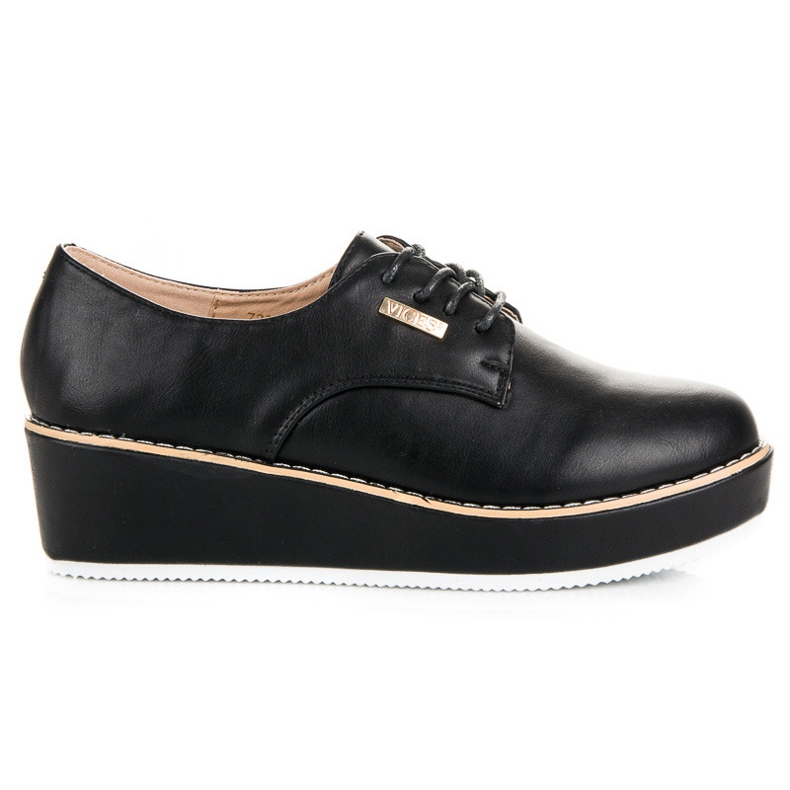 Vices Zapatos cuña atados vicios negro Vices Zapatos cuña atados vicios negro