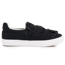 Zapatillas slip-on con lazo negro