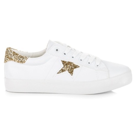 Deportivas blancas con purpurina blanco