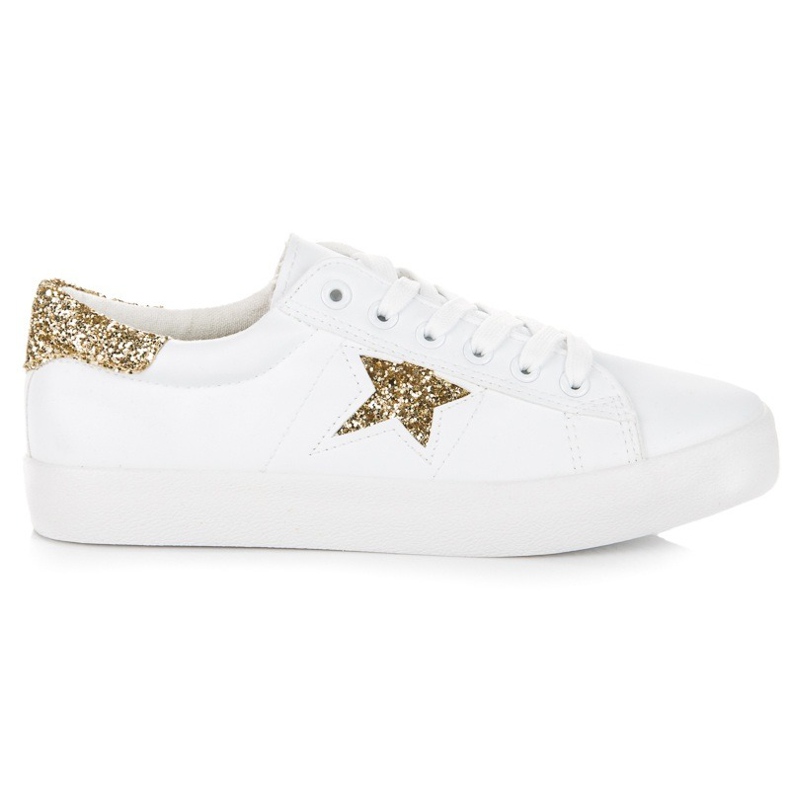 Deportivas blancas con purpurina blanco