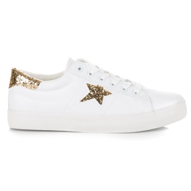 Deportivas Blancas Con Purpurina blanco