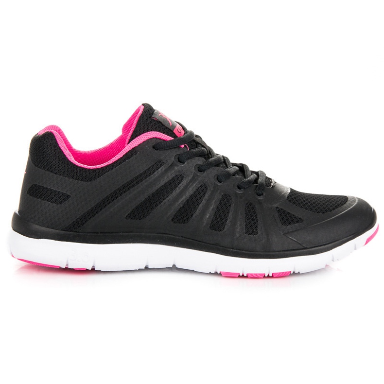 Zapatillas negras con cordones negro rosado