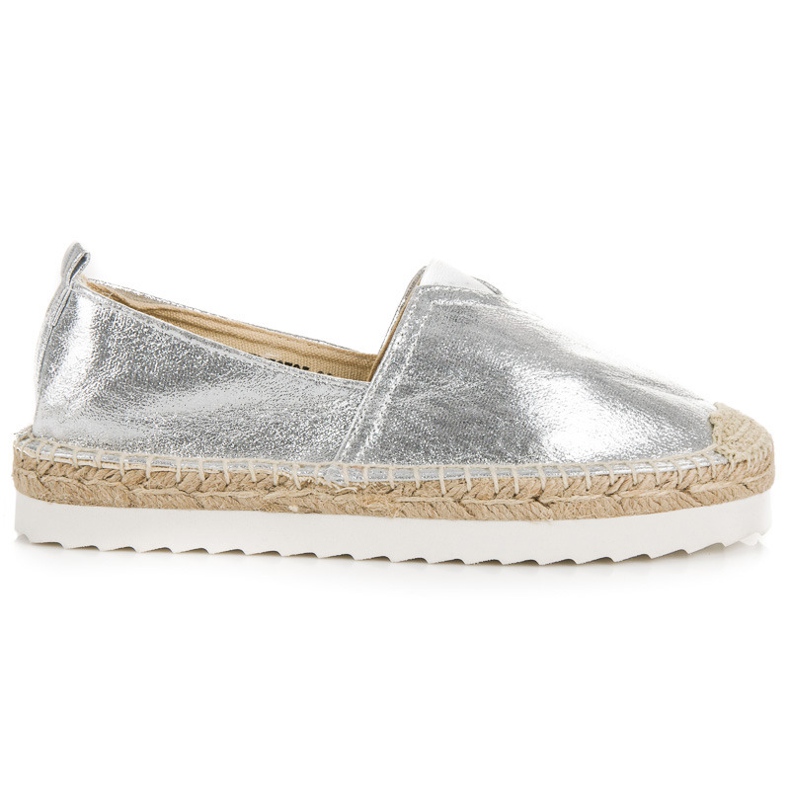 Alpargatas sin cordones plateadas gris