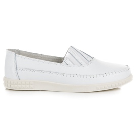 Mocasines sin cordones de cuero VINCEZA blanco Mocasines sin cordones de cuero VINCEZA blanco