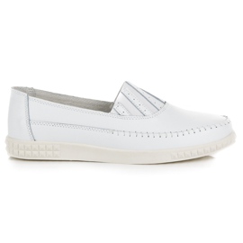 Mocasines sin cordones de cuero VINCEZA blanco