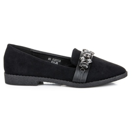 Sweet Shoes Mocasines de ante con cristales negro