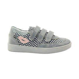 Bartek Zapato Velcro Gris Con Lunares 35651 rosa blanco