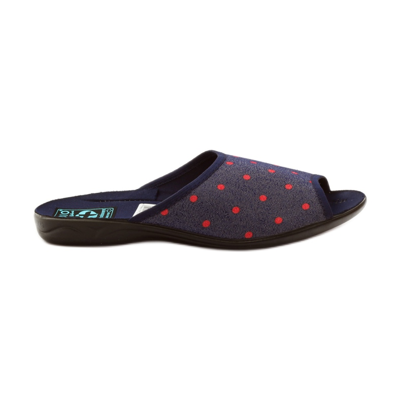 Zapatillas casa mujer con lunares Adanex azul marino rojo