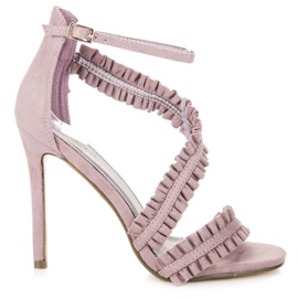 Seastar Sandalias De Tacón Alto Con Volante violeta