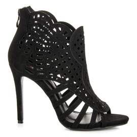 Seastar Sandalias caladas en un control deslizante negro