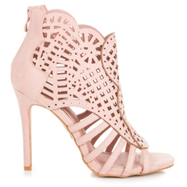 Seastar Sandalias caladas en un control deslizante rosa