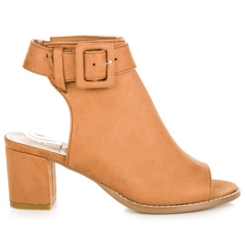 Seastar Botas peep toe camel marrón