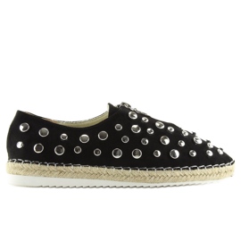 Alpargatas negras con tachuelas 9039-28 Negro