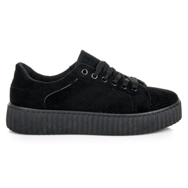 Seastar Zapatillas de gamuza en la plataforma negro