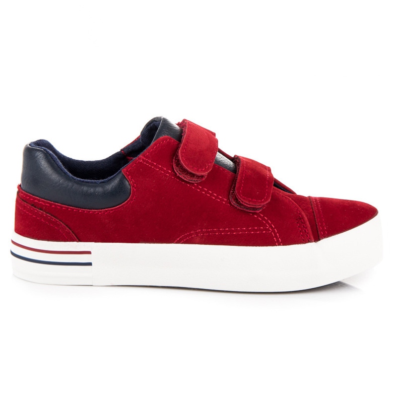 Zapatillas de gamuza con velcro rojo
