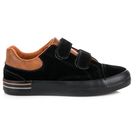 Zapatillas De Gamuza Con Velcro negro marrón