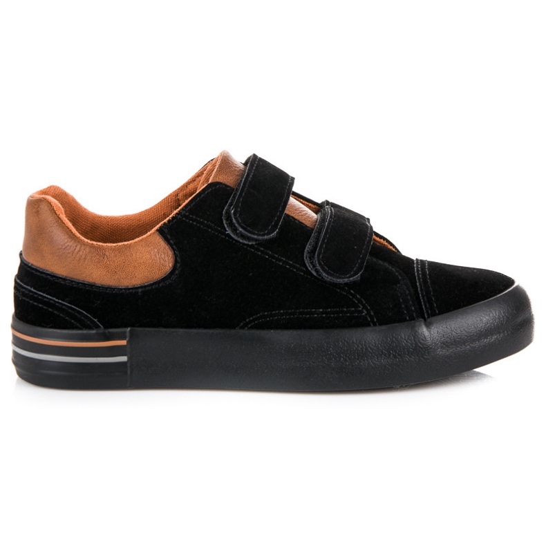 Zapatillas De Gamuza Con Velcro negro marrón