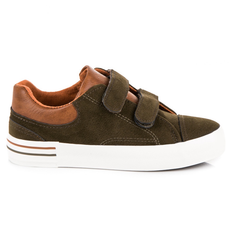 Zapatillas De Gamuza Con Velcro marrón verde