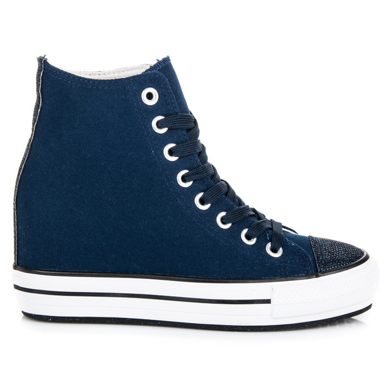 L&H Zapatillas de cuña alta azul