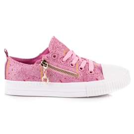 Zapatillas deportivas para niños brillantes. rosa