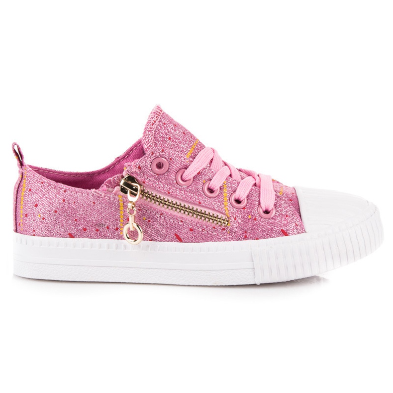 Zapatillas deportivas para niños brillantes. rosado