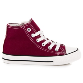 Zapatillas de deporte sobre la cremallera del tobillo multicolor rojo