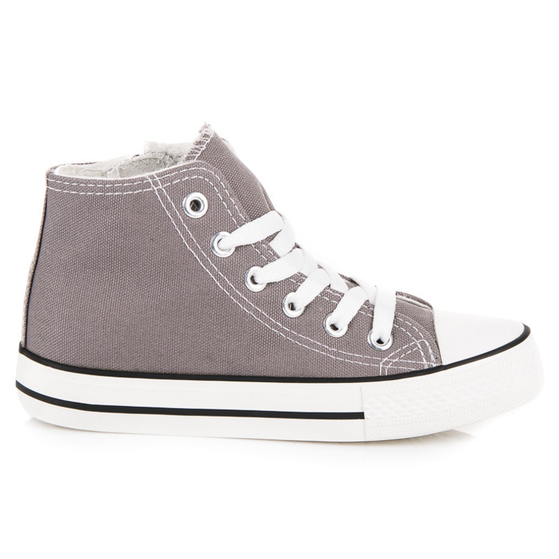 Zapatillas de deporte sobre la cremallera del tobillo gris