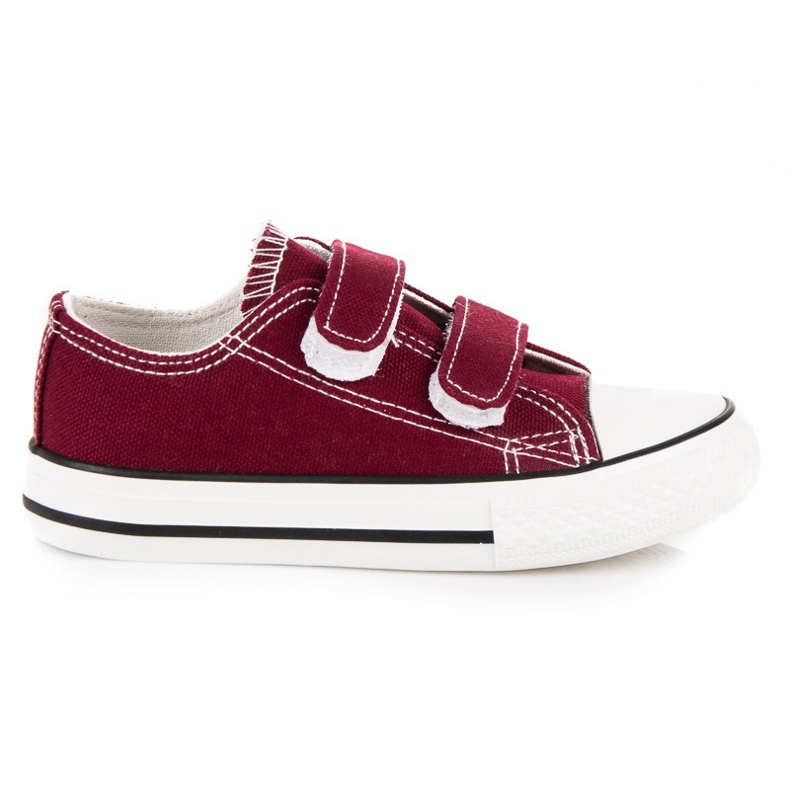Zapatillas infantiles con velcro burdeos multicolor rojo