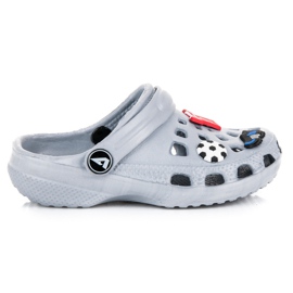 American Club Pantuflas americanas para niños gris